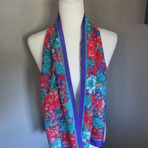 1970's purple & teal Glentex scarf